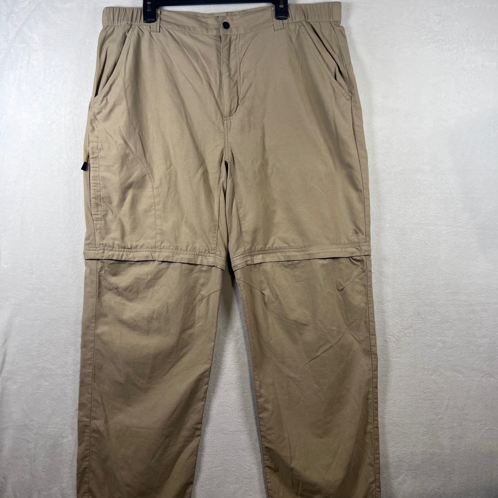 Nike ACG Convertible Zip Off Cargo Pants Mens XL Tan Khaki Hiking Trail Shorts